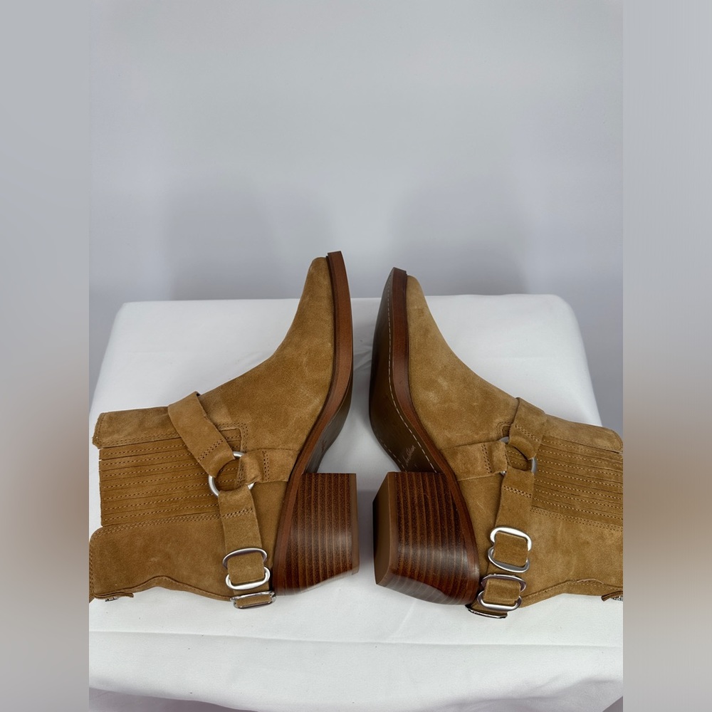 Sam Edelman | Women’s 9 Bellamie Brown Leather Ankle Boots Suede Weste… - Picture 6 of 10